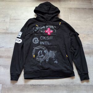 Cookies Mile High Fleece Pullover Hoodie Sweatshirt Size XL Black Patchwork